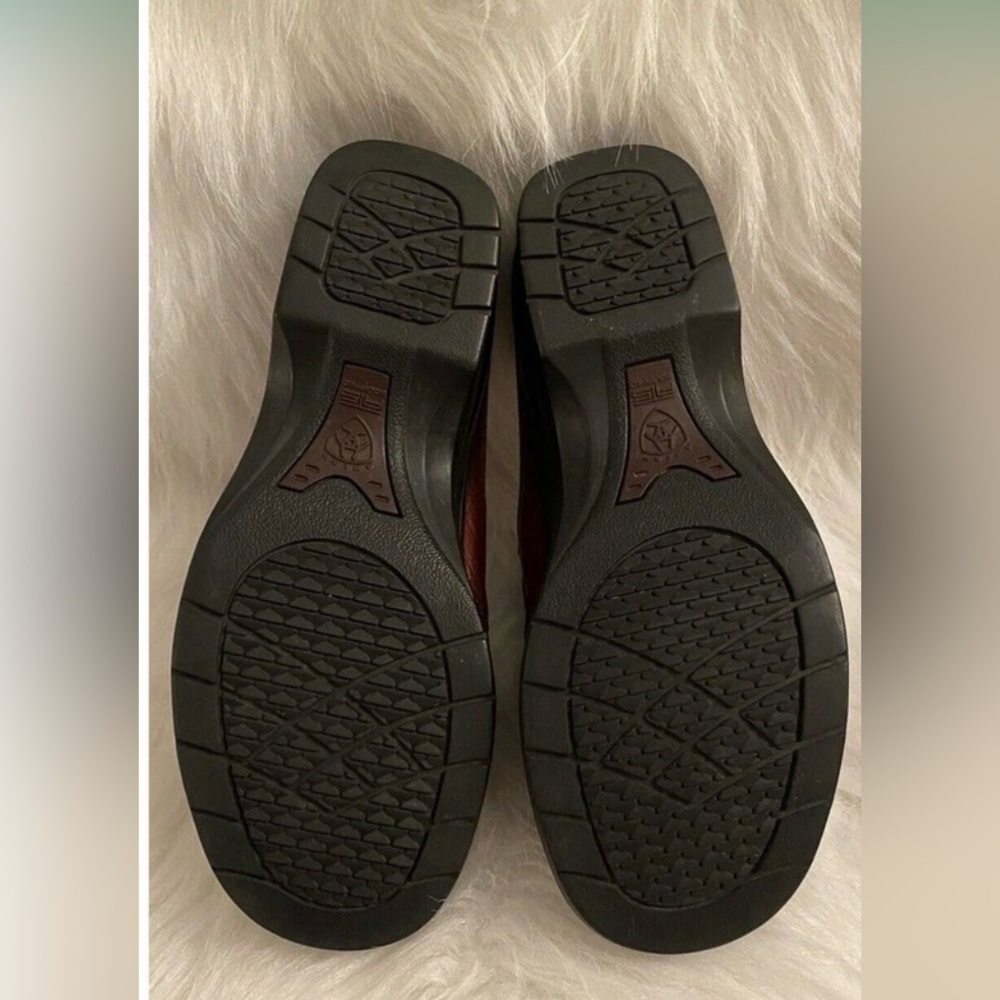 Ariat Women’s Brown Leather Mule Slip On Low Heel Size 7.5B - Picture 4 of 6